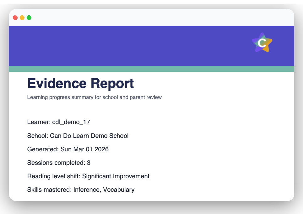 Impact report detail showing baseline and current comparison